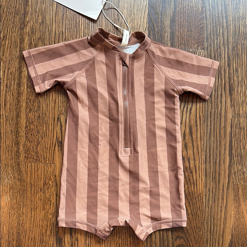 Quincy Mae ZIP RASHGUARD ONE-PIECE | VINTAGE STRIPE